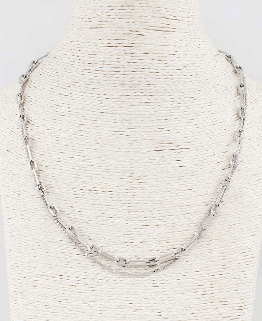 Paperclip & Delicate Chain Layered Necklace
