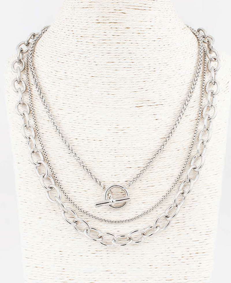 Layered Toggle Chain Necklace