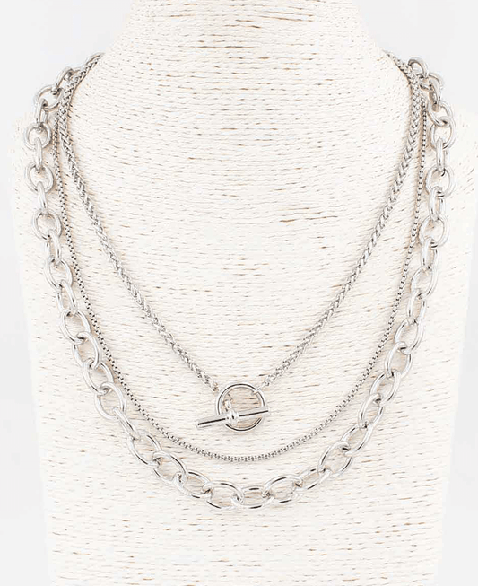 Layered Toggle Chain Necklace