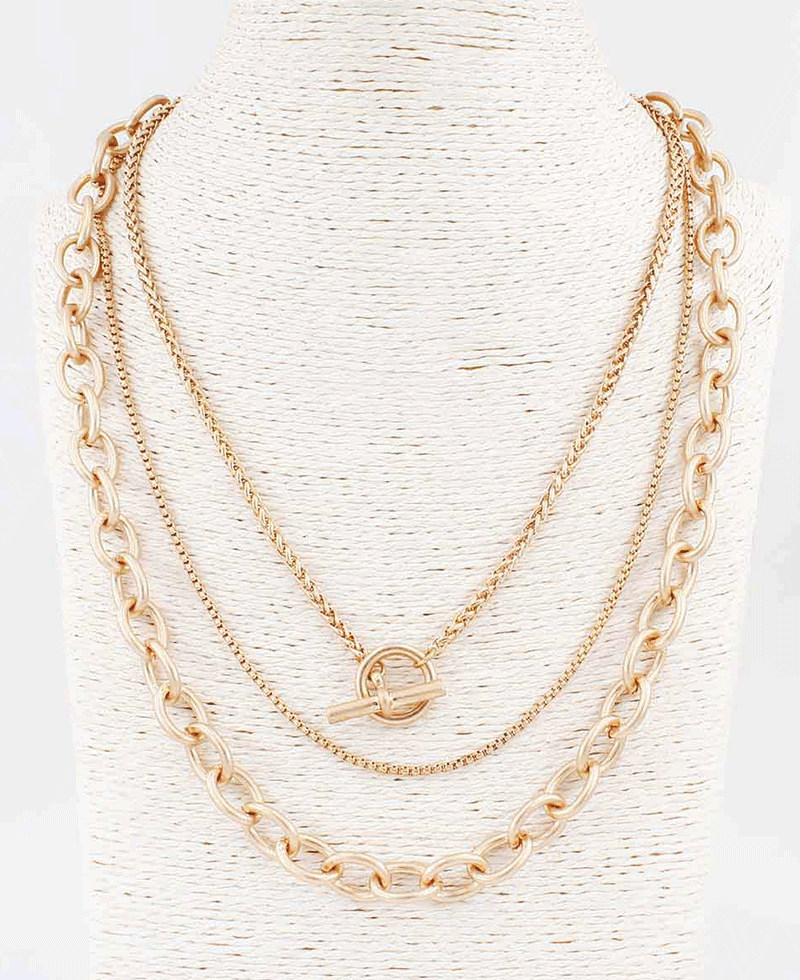 Layered Toggle Chain Necklace
