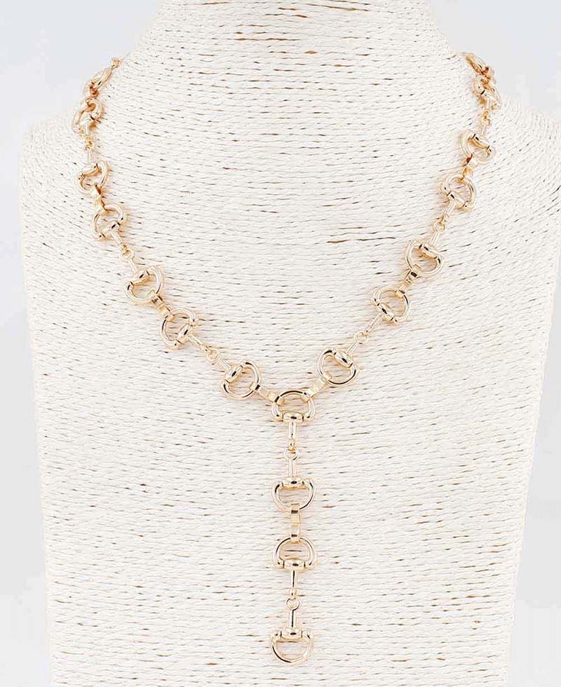 Horsebit Y Shaped Necklace