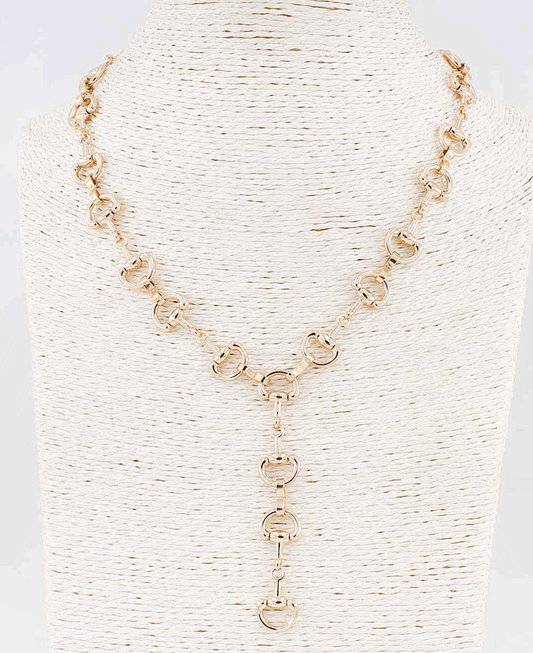 Horsebit Y Shaped Necklace