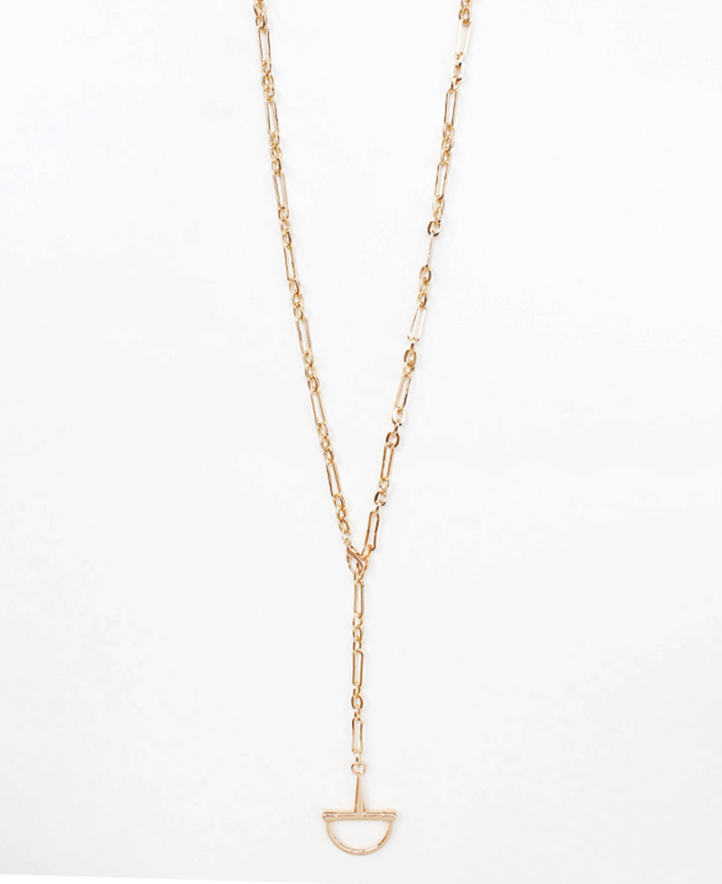 Horsebit Drop Y Shape Chain Necklace
