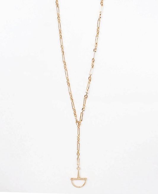Horsebit Drop Y Shape Chain Necklace
