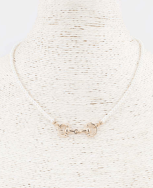 Horsebit Pearl Necklace