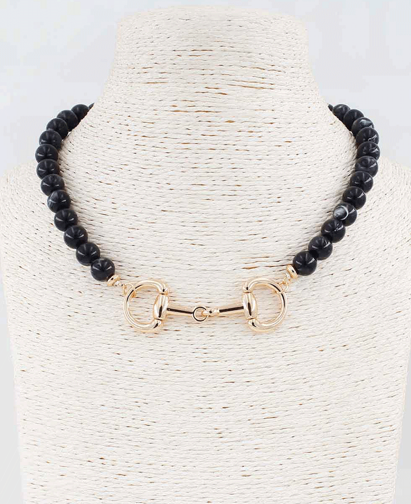 Horsebit Stone Necklace