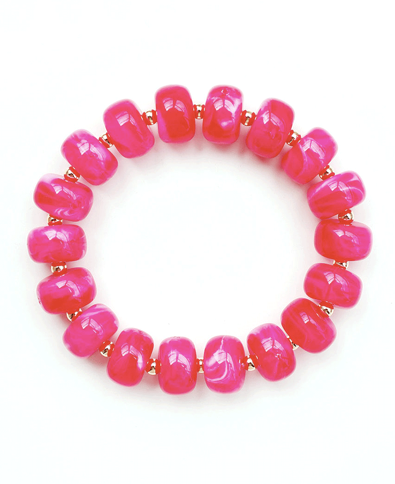 Marbled Resin Beaded Stretch Bracelet