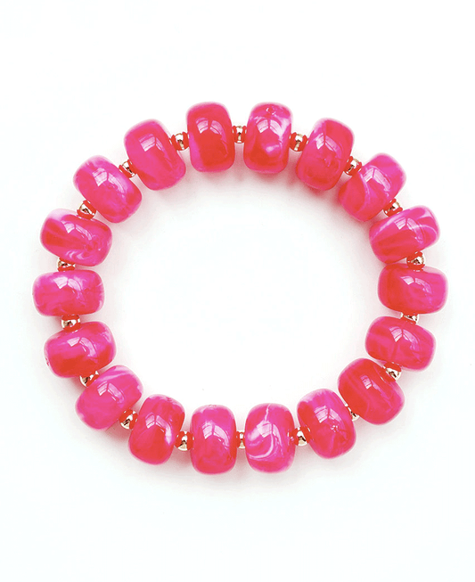 Marbled Resin Beaded Stretch Bracelet
