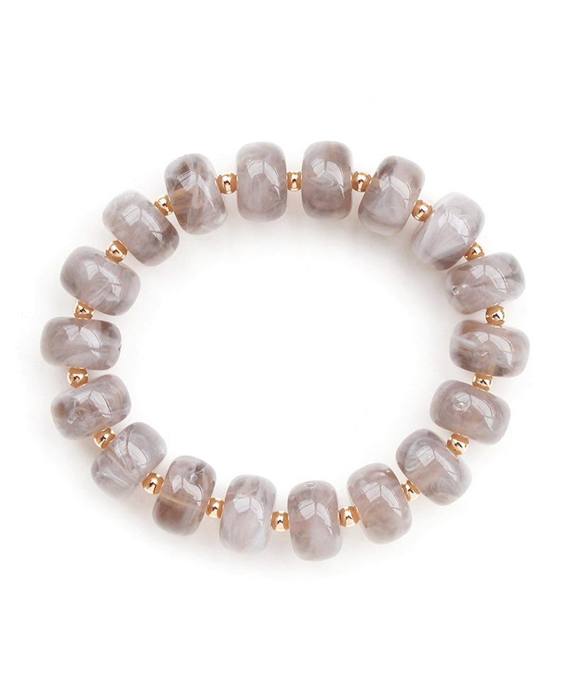 Marbled Resin Beaded Stretch Bracelet
