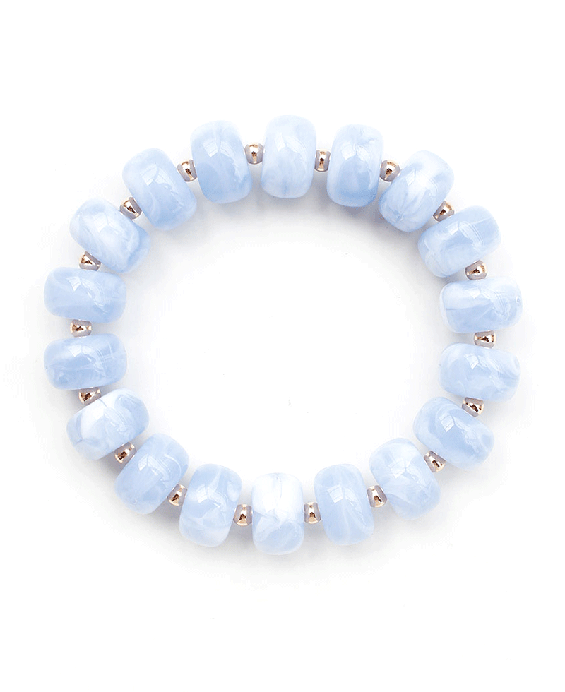 Marbled Resin Beaded Stretch Bracelet