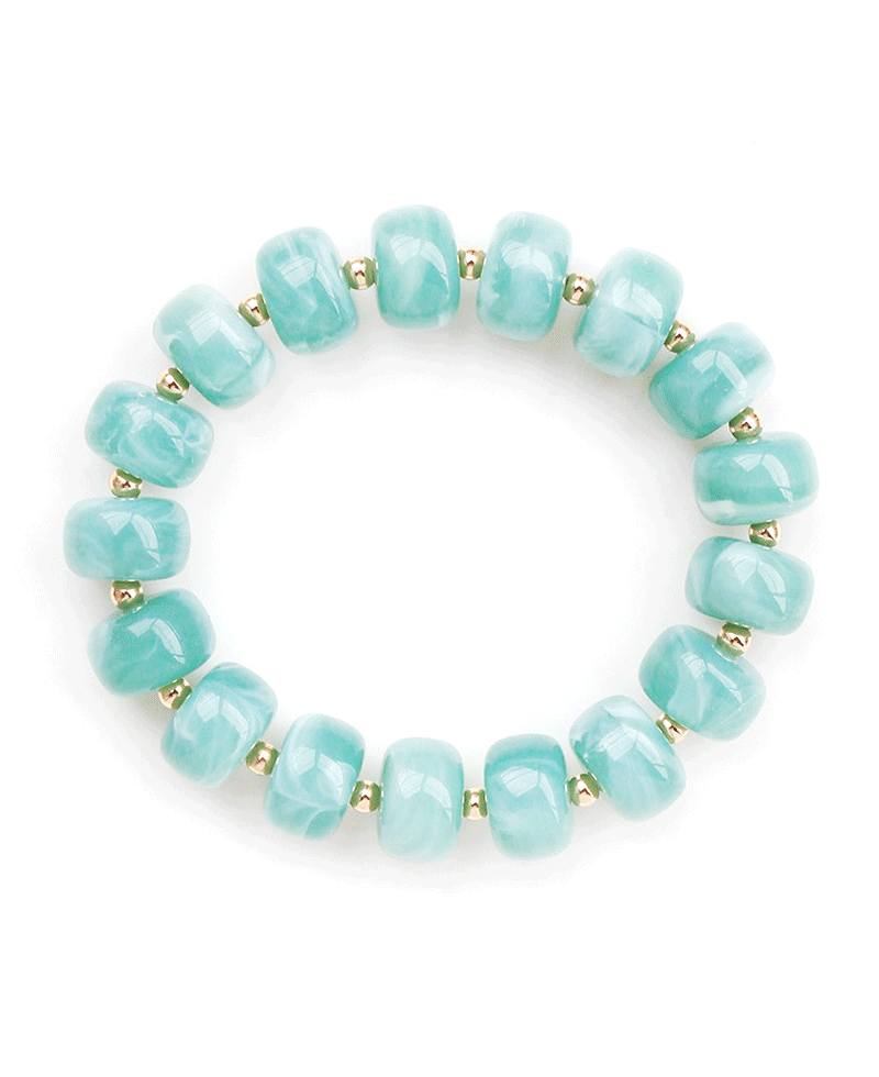 Marbled Resin Beaded Stretch Bracelet