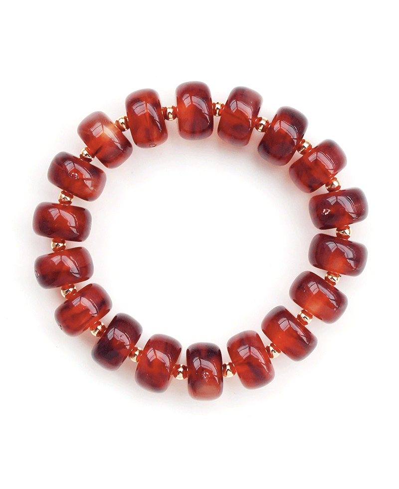 Marbled Resin Beaded Stretch Bracelet