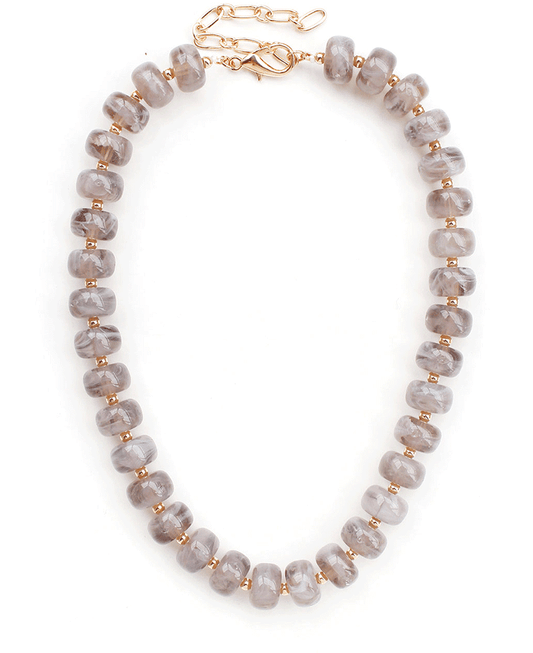 Chunky Marbled Resin Beaded Necklace