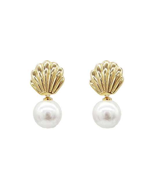 Shell & Pearl Post Earring