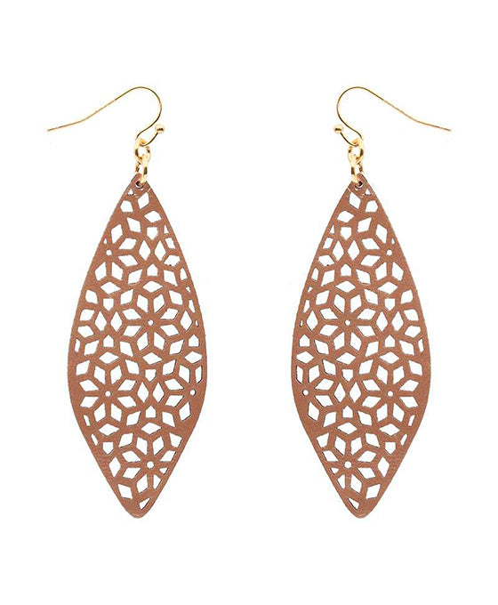 Leather Filigree Laser Cut Earring
