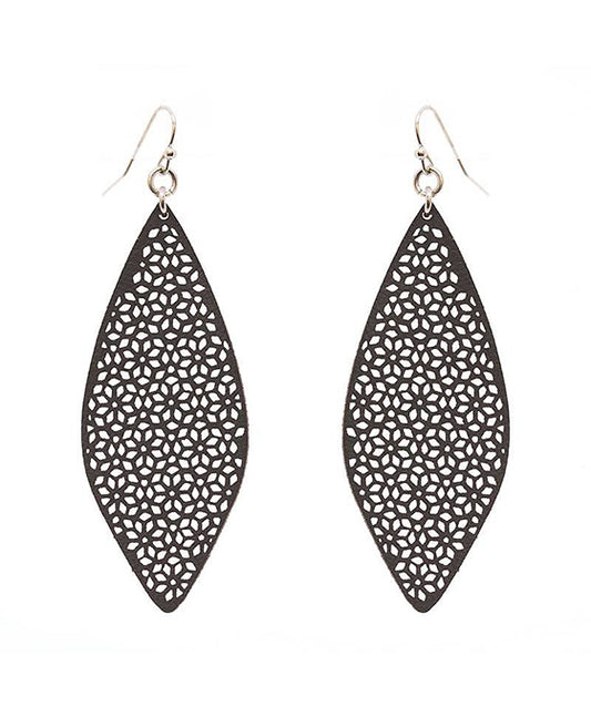 Leather Filigree Laser Cut Earring