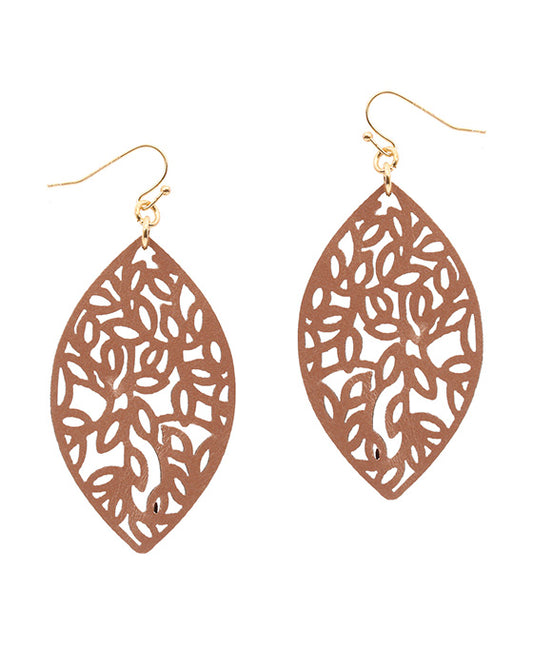Leather Filigree Earring