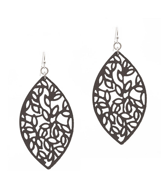 Leather Filigree Earring