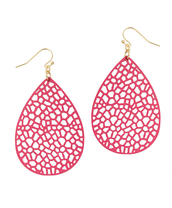 Leather Filigree Laser Cut Earring