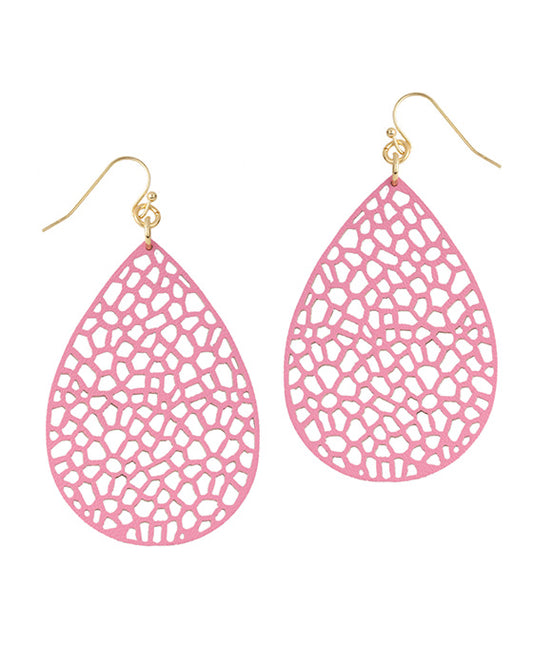 Leather Filigree Laser Cut Earring