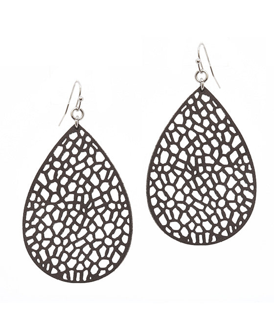 Leather Filigree Laser Cut Earring