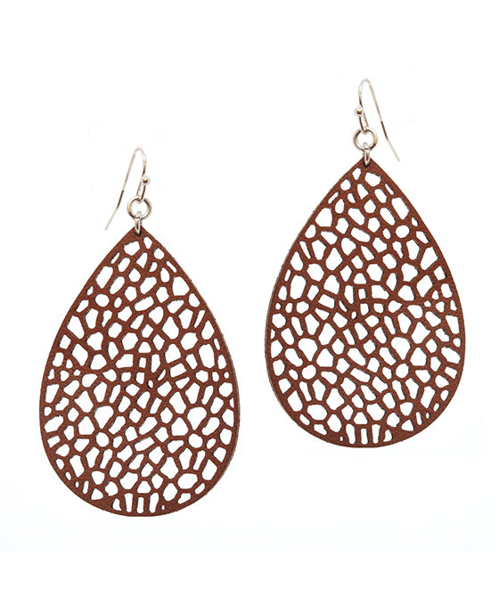 Leather Filigree Laser Cut Earring