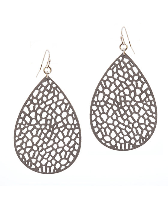 Leather Filigree Laser Cut Earring