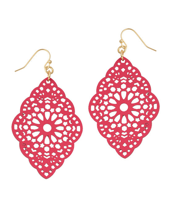 Leather Filigree Laser Cut Earring