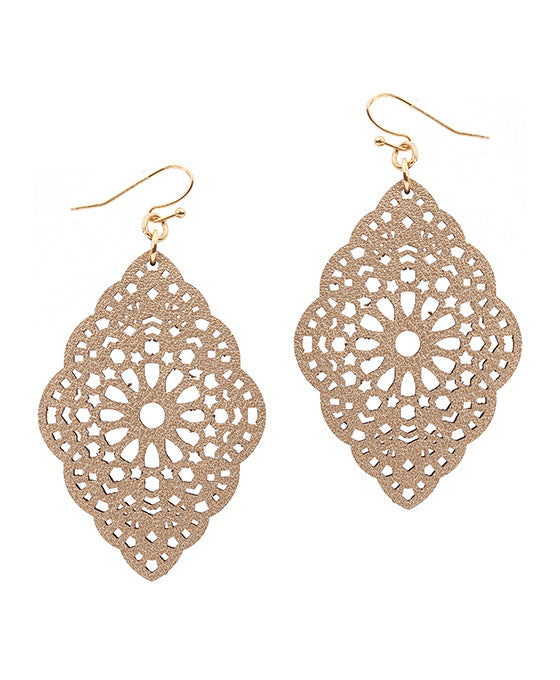 Leather Filigree Laser Cut Earring