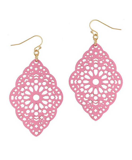Leather Filigree Laser Cut Earring