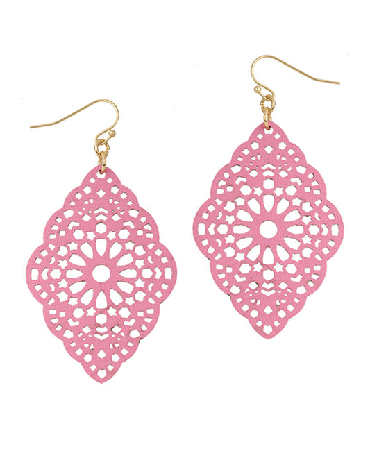 Leather Filigree Laser Cut Earring