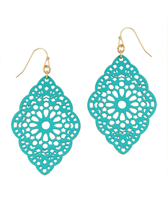 Leather Filigree Laser Cut Earring