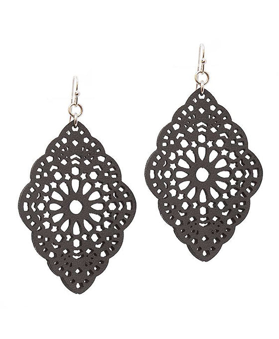 Leather Filigree Laser Cut Earring
