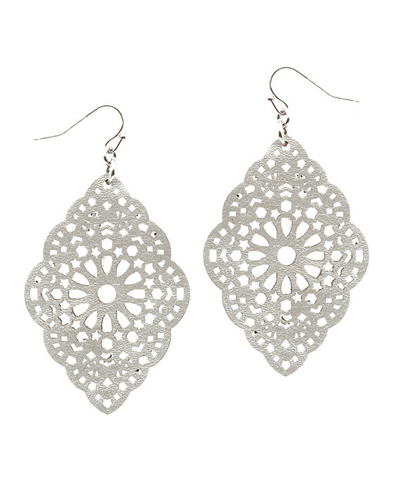 Leather Filigree Laser Cut Earring