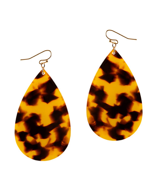 Clear Acetate w/ Flake Teardrop Earring