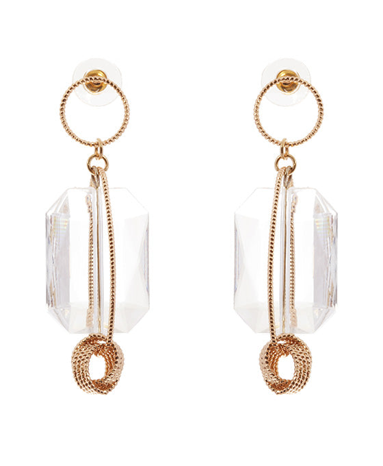 Acrylic & Metal Geo Open Cut Post Earring