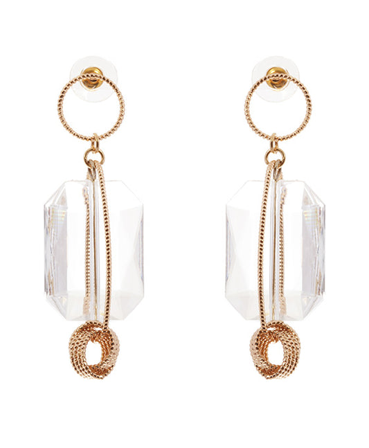 Acrylic & Metal Geo Open Cut Post Earring