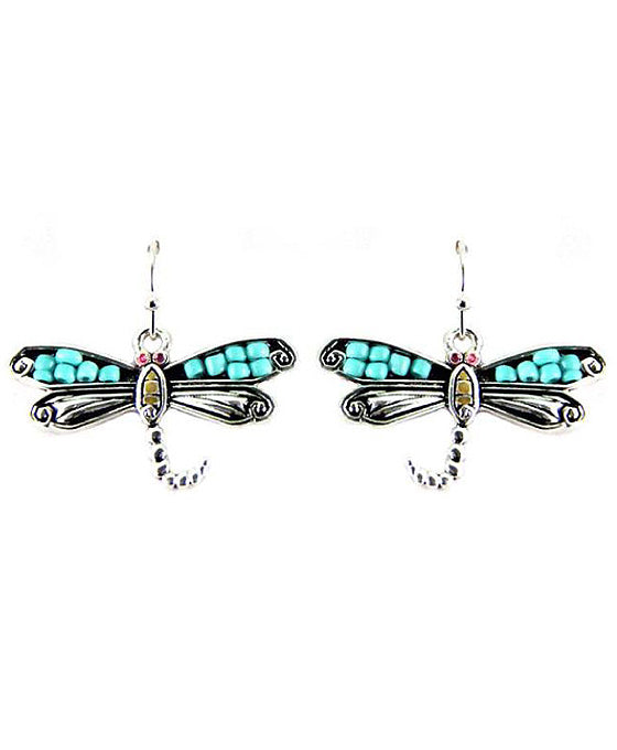 Mosaic Art Seed Beaded Dragonfly Earring