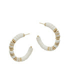 Metal CCB Accent Rubber C Hoop Earring